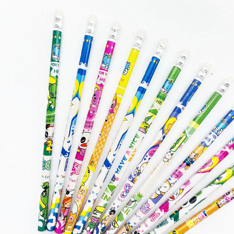 Wholesale Fancy Cartoon Kawaii Pencil HB Poplar Wood in Bulk for School Children