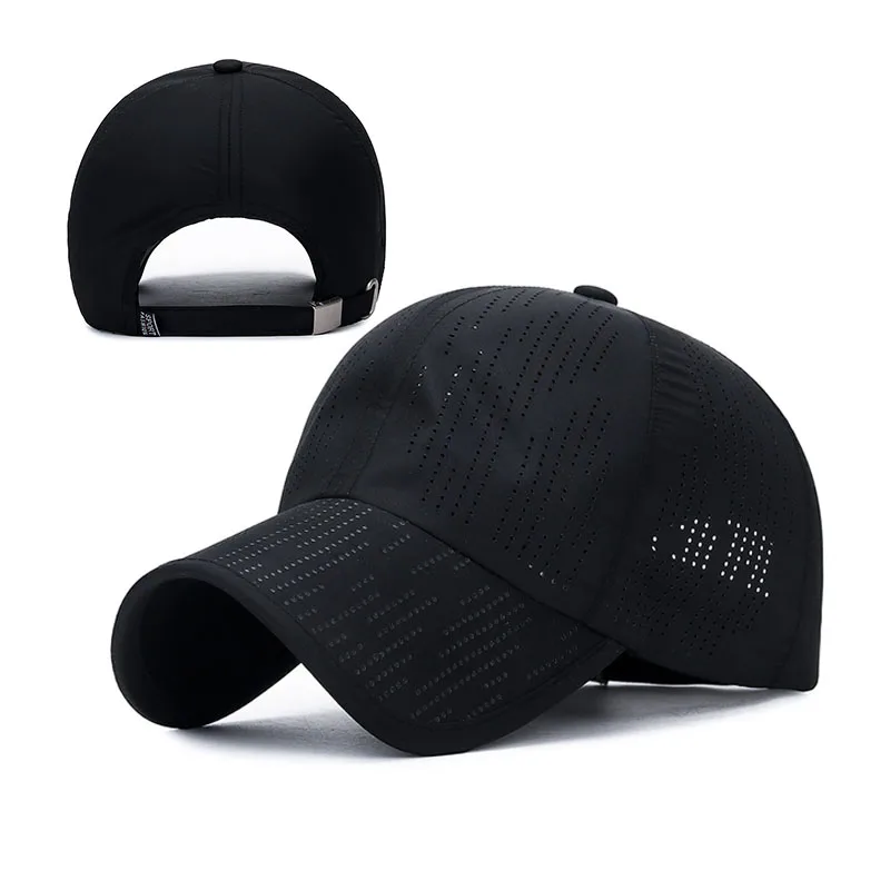 Custom 6 Panel Embroidery Logo Perforated Laser Cutting Hole Drilled Baseball Hat Waterproof Sport Cap trucker hat