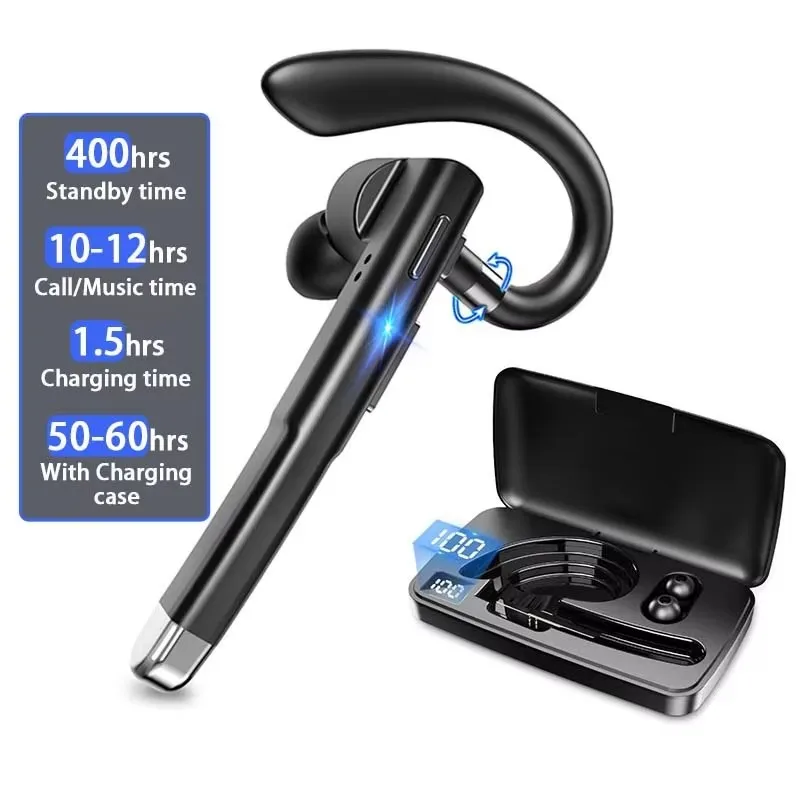 Yyk520 Earphone Wireless Headphones Stereo Handsfree Noise Canceling Single Headset With Mic For All Smart Phone