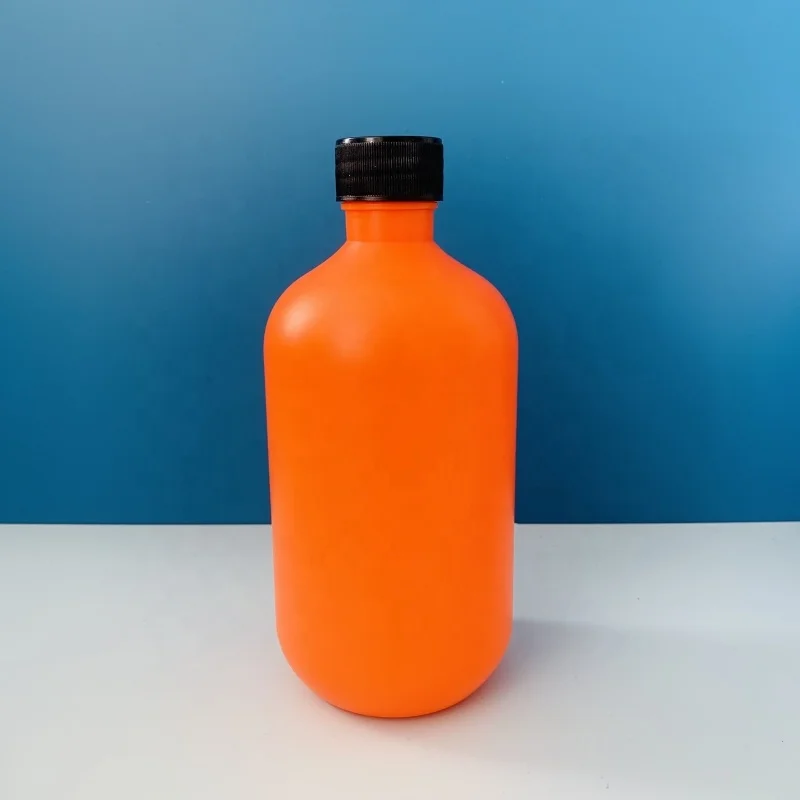 500ml round shoulder PE plastic bottle for pipeline dredging cleaning agent bottle for disinfection water bottle with threaded