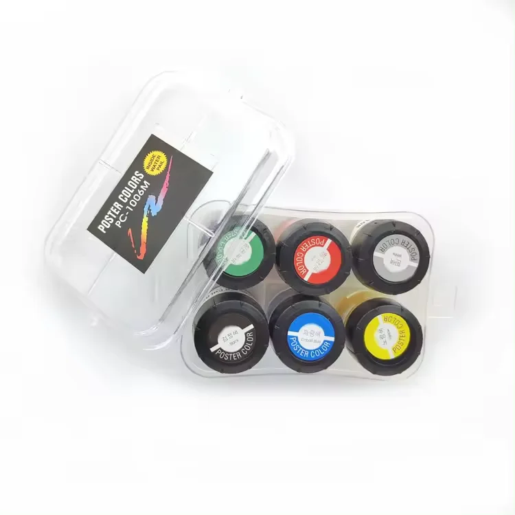 Paint Artist Poster Color Paint Set Plastic Box School Supplies for Kids Drawing Good Quality Professional 6 Colors 10ml 10 Ctns