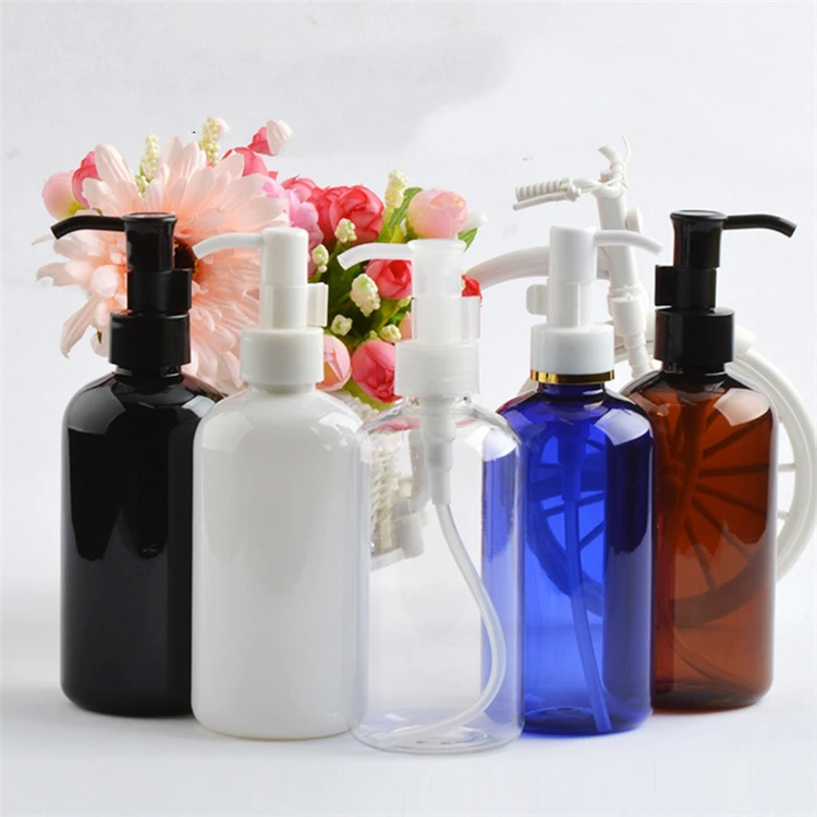 IBELONG 250ml Blue White Amber Clear Black Round Cosmetic PET Plastic Shampoo Bottle 250ml Short Manufacturer