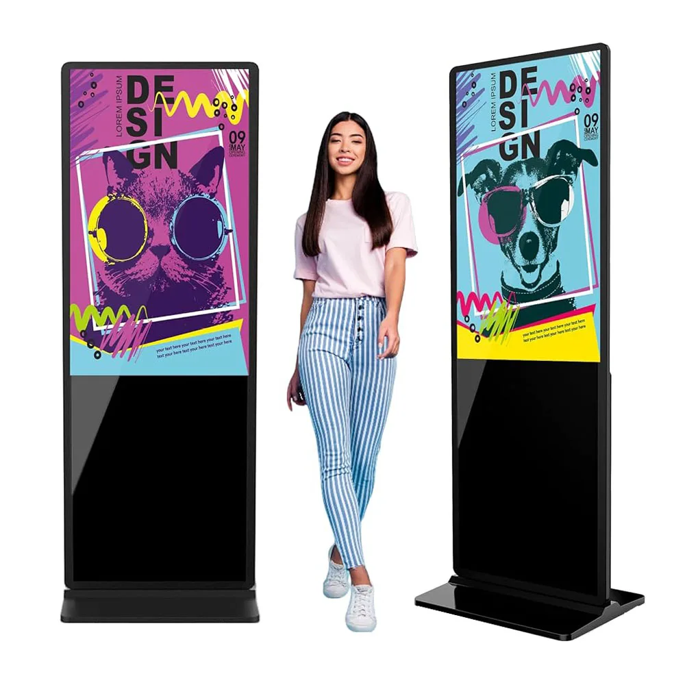 32 inch Indoor Advertising Floor Standing Android Totem Programmable Lcd Touch Screen Interactive Kiosk Digital Signage Displays