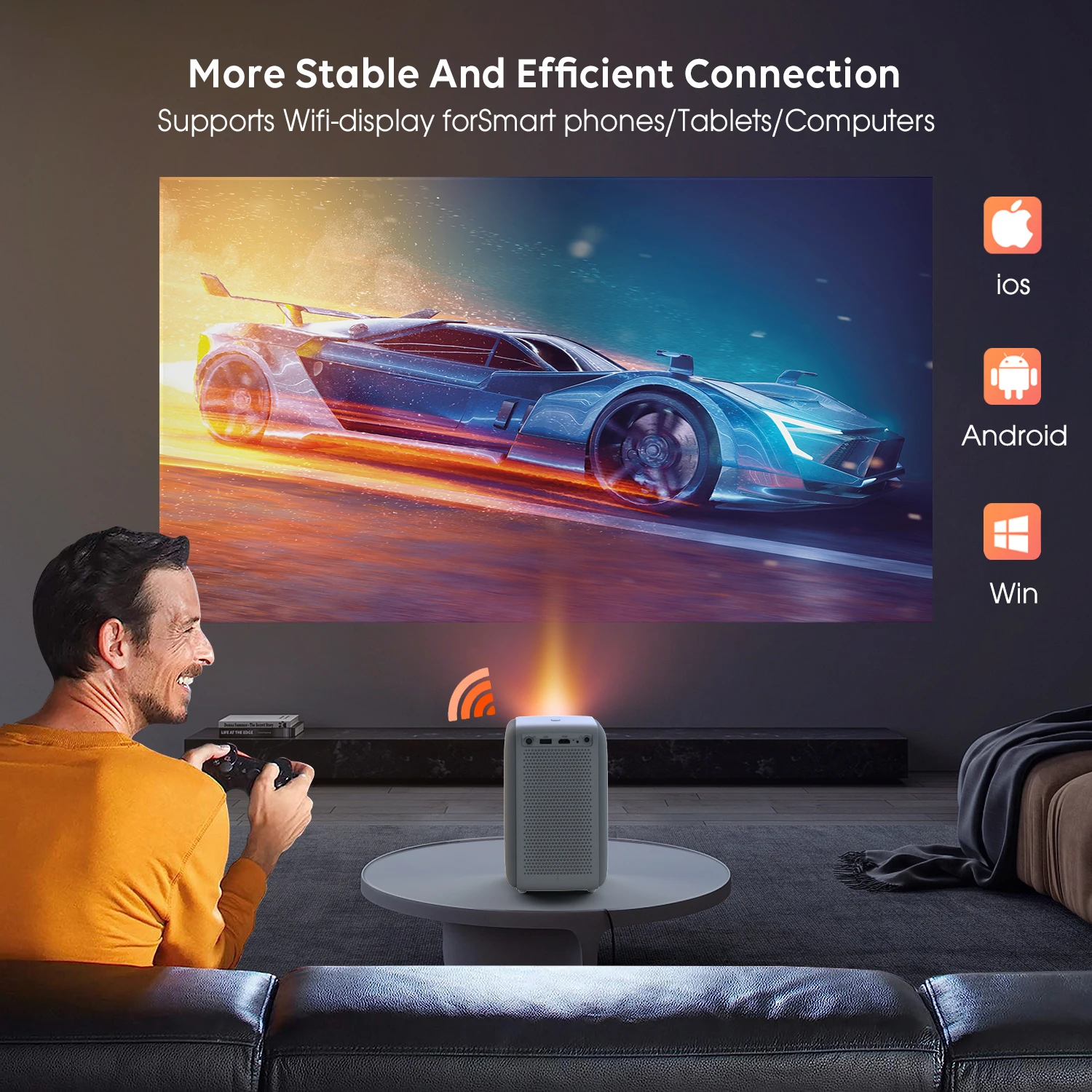 CR32 CRE Support Design logo LED Video Mini Projector HD 1080P Portable Android Wifi Beamer Home Theater Projectors