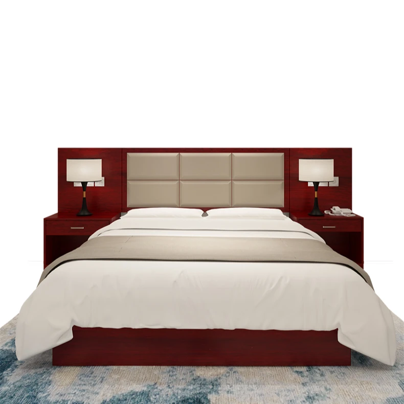 Modern OEM custom standard guest room bedroom furniture for 5 star hotel bed