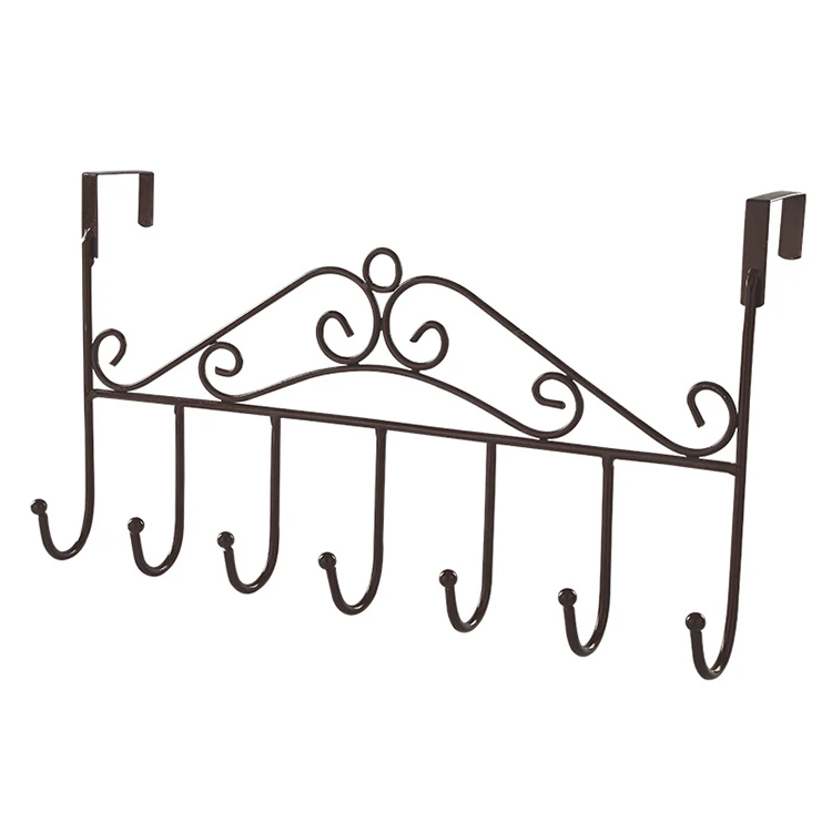 7 крючков утолщенная проволочная дверь железная крючок для одежды органайзер стойка металлическая вешалка дверных