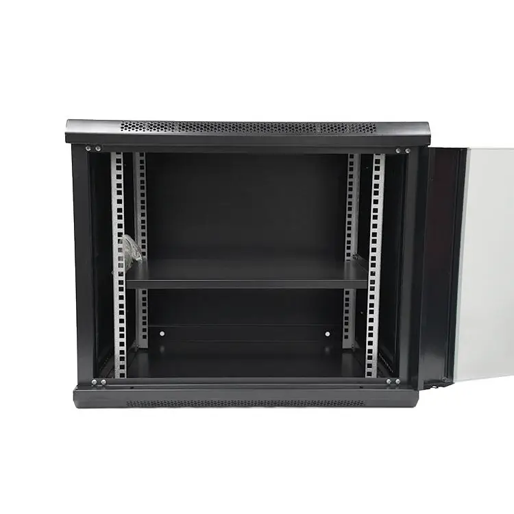 Hot sale New design glass door 19 inch network cabinets 9u wall mount server rack