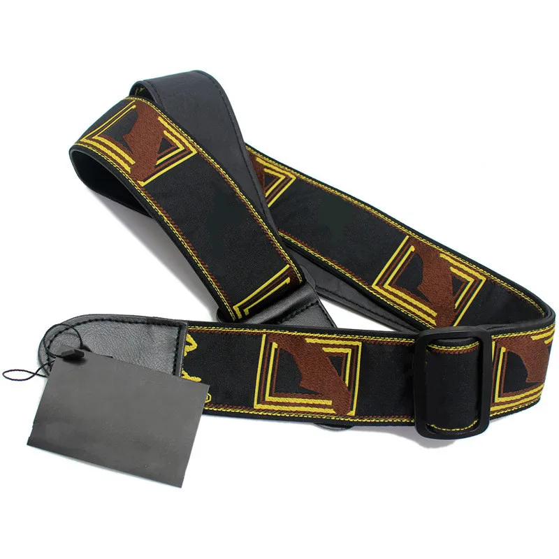 Universal Embroid Webbing Leather Guitar Strap Colorful For Musical Instrument Adjustable Strap Guitar