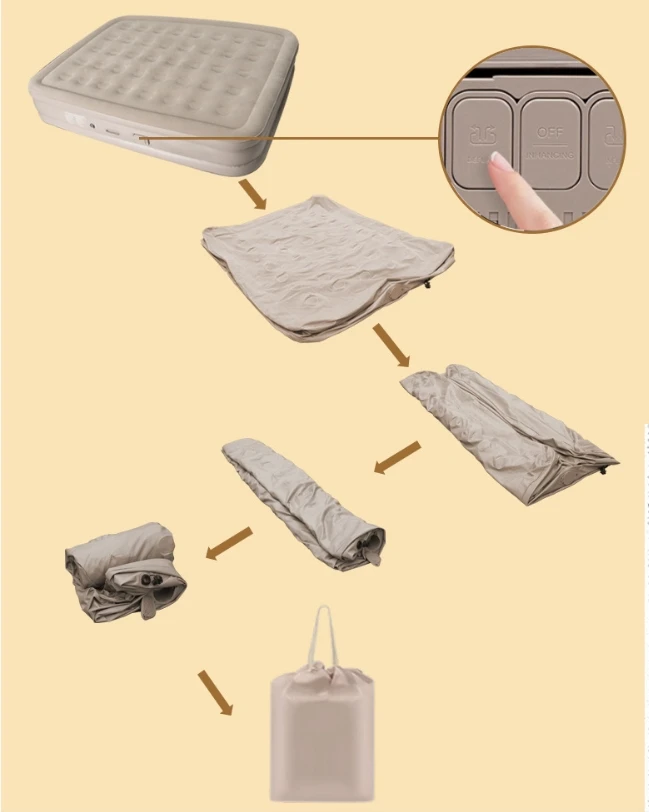 Folding automatic inflatable bed mattress inflatable tent floor mat outdoor inflatable air bed mattress for camping accompanying