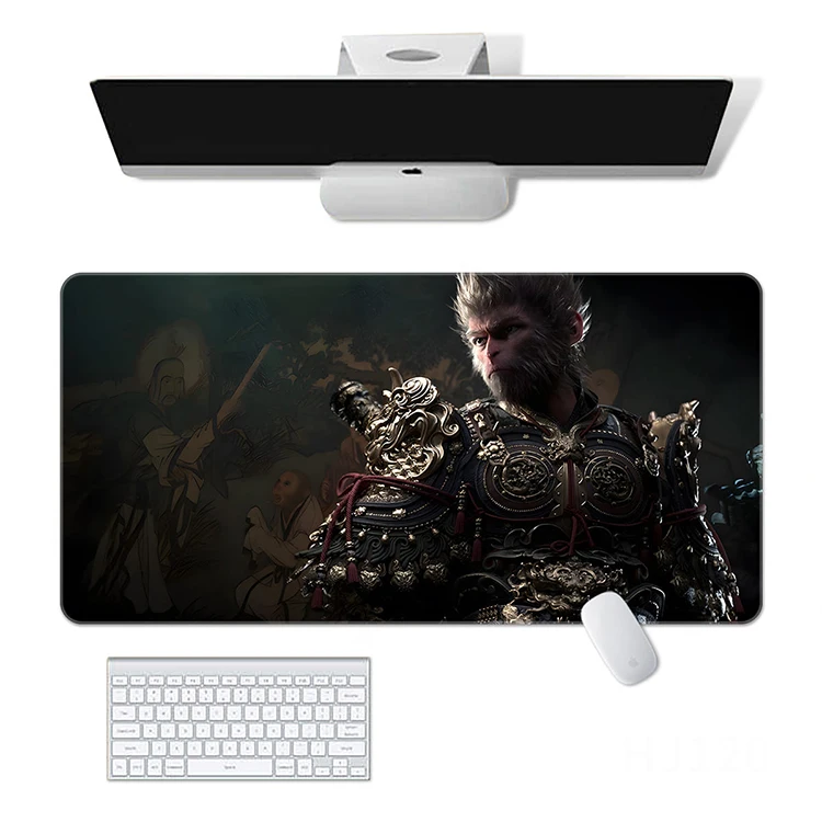 Новый черный миф: Wukong 70x30 см японские аниме-герои игровой большой коврик для мыши резиновый компьютера настольного ПК ноутбука офиса