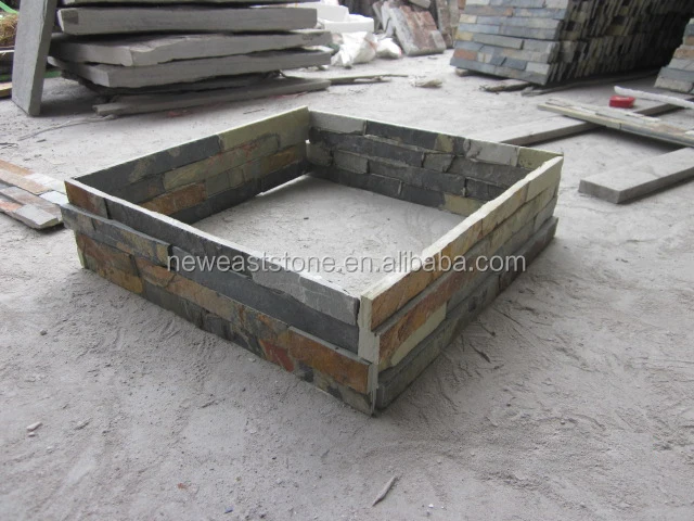 Natual rustic quartzite ledger stone exterior wall cladding panel
