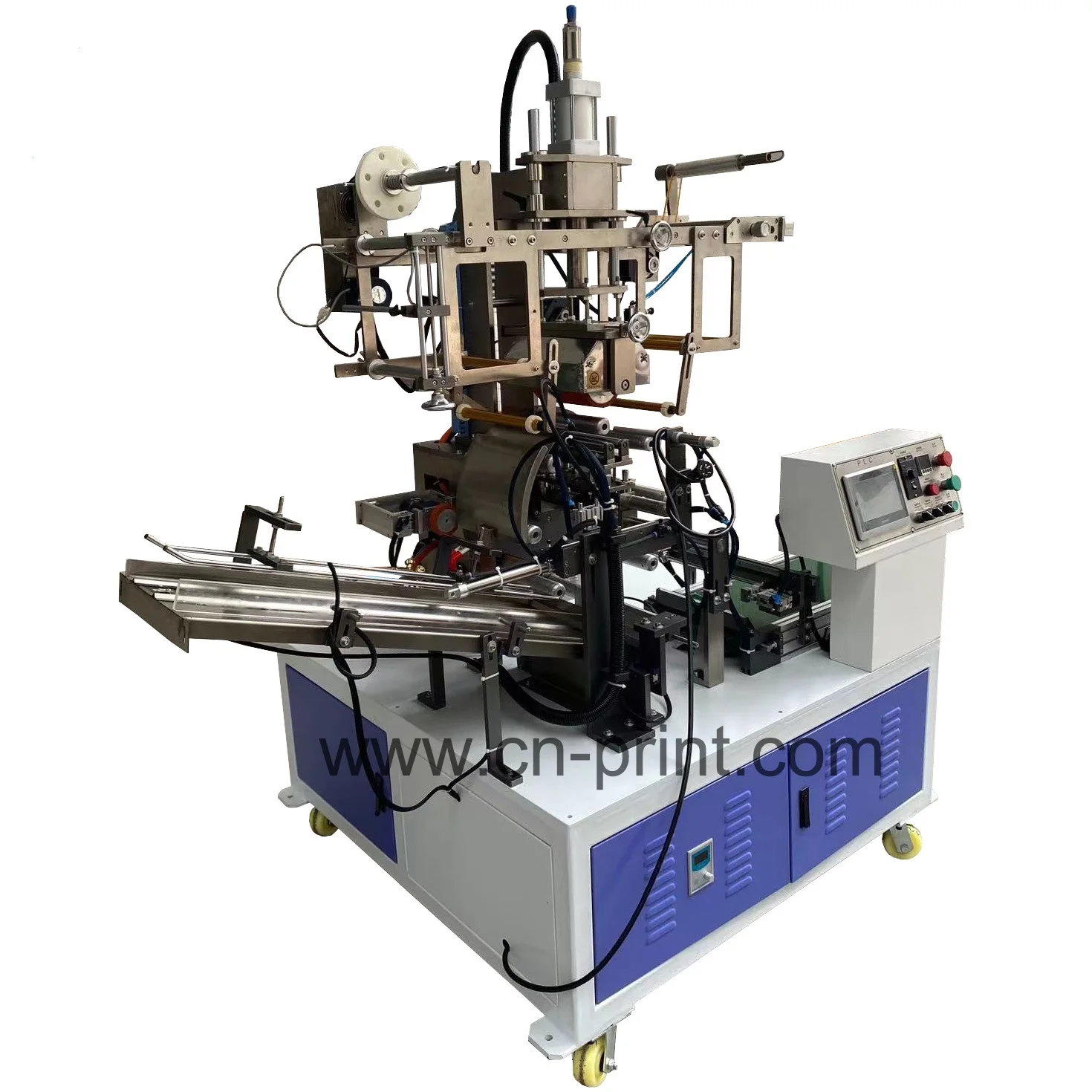 LC Brand Automatic PLC Control Plastic Pipe Tube Heat Transfer Printing Machine With Auto Feeding and Unloading