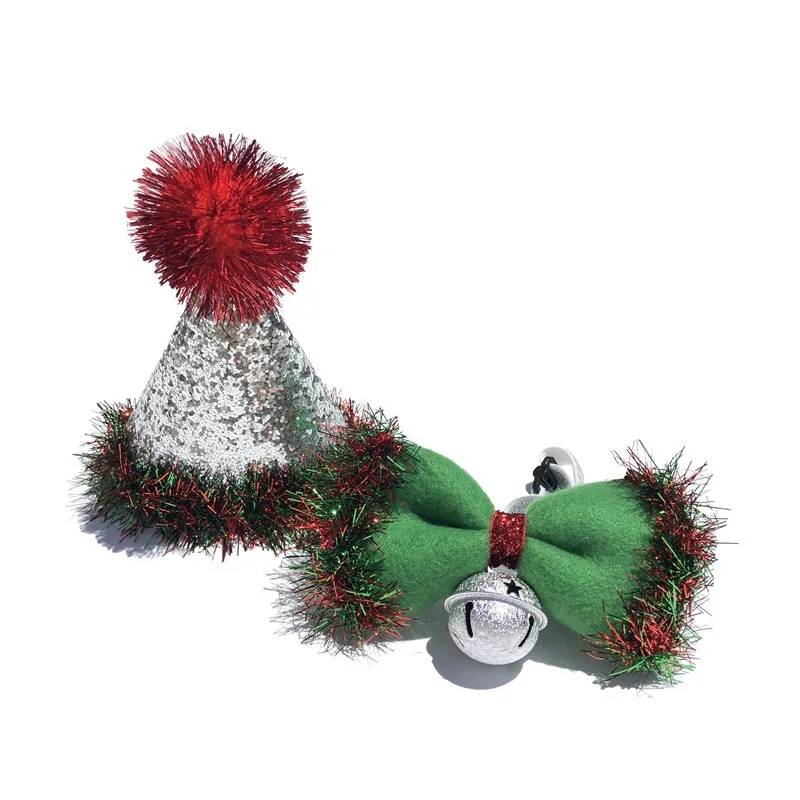 Рождественские украшения от поставщиков, костюм для домашних животных, забавная шапка и шарф для кошек и собак