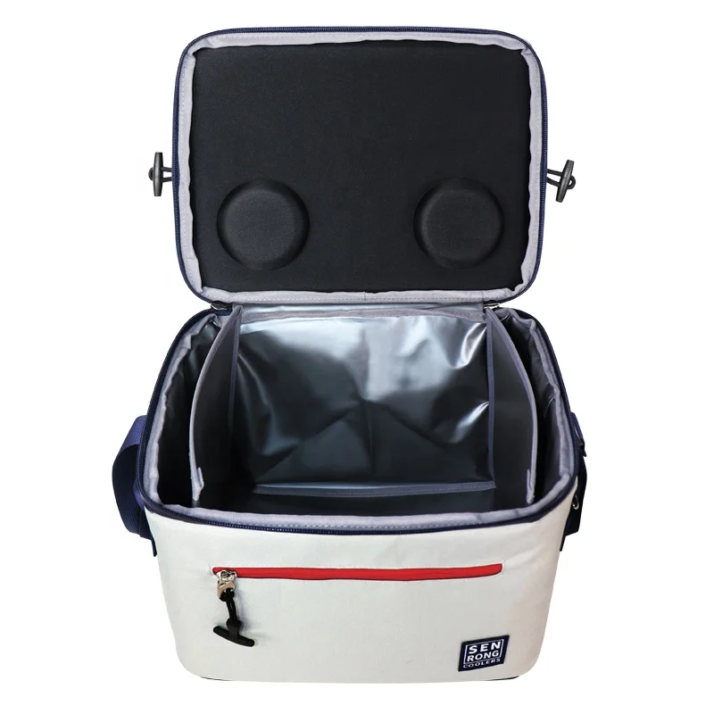 wholesale large cooler lunch bag with zipper and 4 can holders for outdoor, Insulated cans cooler bag for beach travel picnic