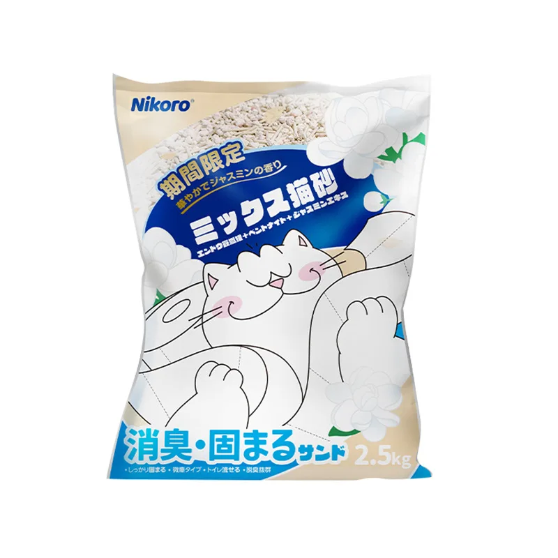Japanese Nikoro cat litter mixed with tofu cat litter activated carbon deodorization dust-free bentonite cat litter