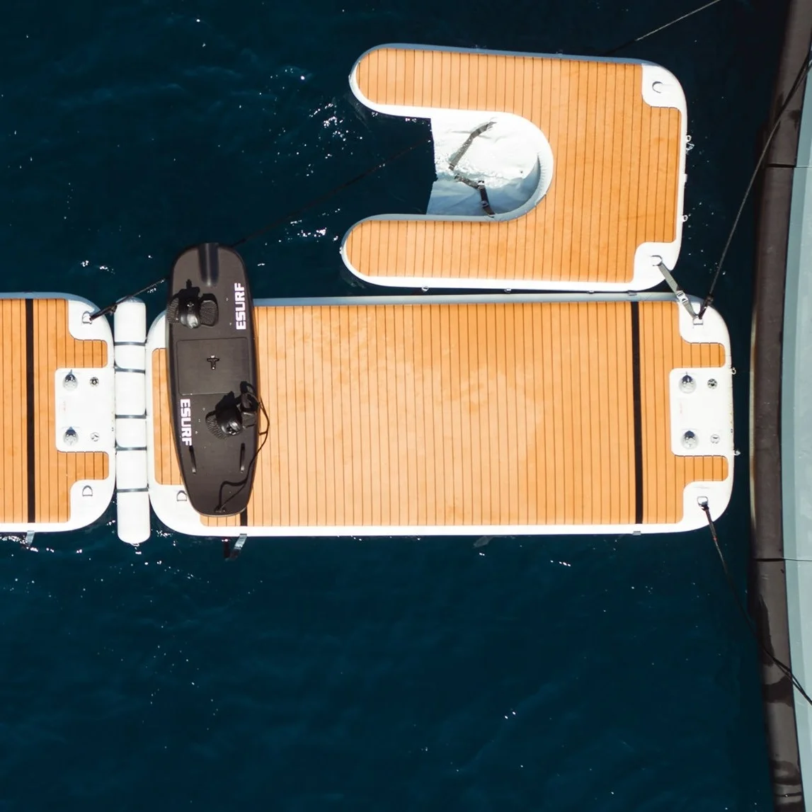 U shape Inflatable Sport Boats Yacht Dock Inflatable Water Floating Platform