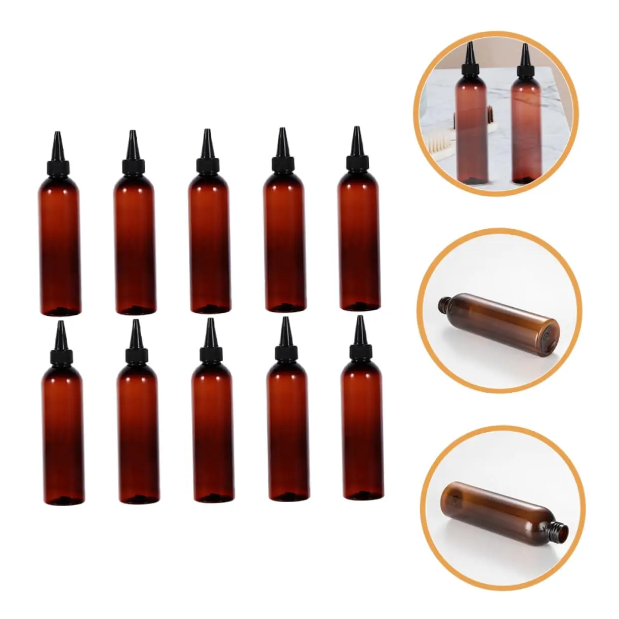 Empty 60ml 100ml 150ml Clear Plastic Hair Oil Squeeze Applicator Packaging Bottle With Twist-open Dispensing Cap