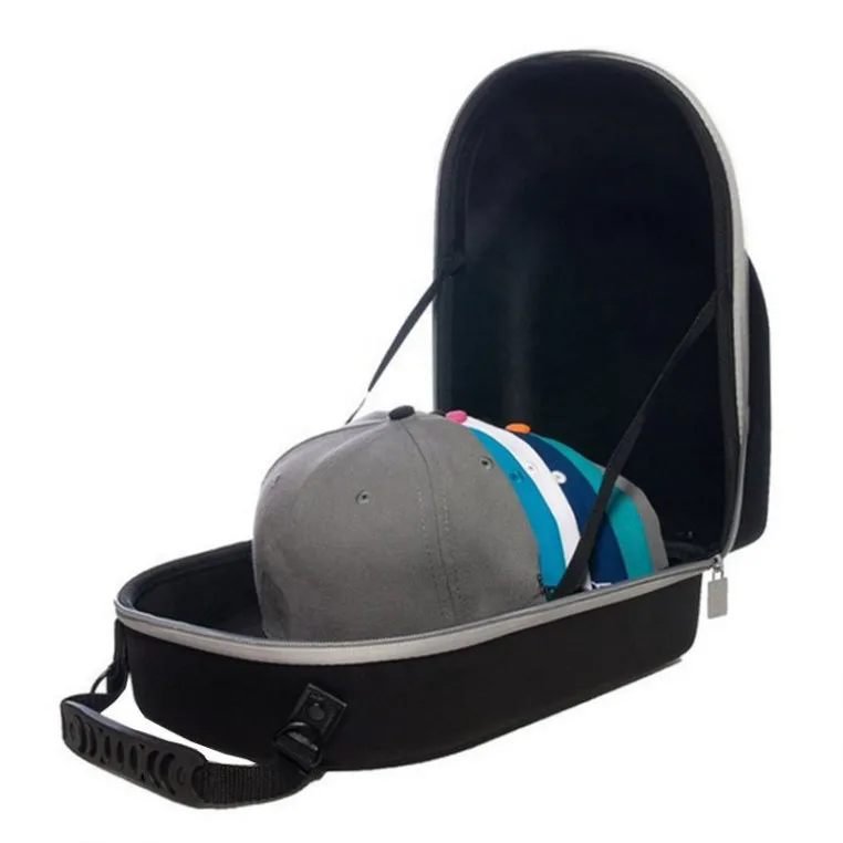 Factory direct sale customized waterproof eco-friendly double zipper travel case  baseball cap bag eva cap carrier