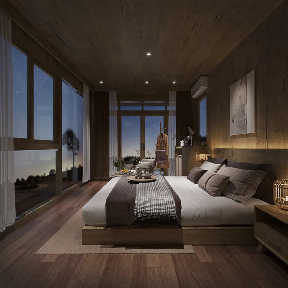 GUCI E7 premier prefabricated capsule hotel cabin modular prefab container home folding tiny house