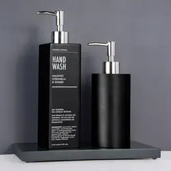 Matte Black Body Lotion Containers Luxury Soap Dispenser Resin Marble Liquid Dispenser
