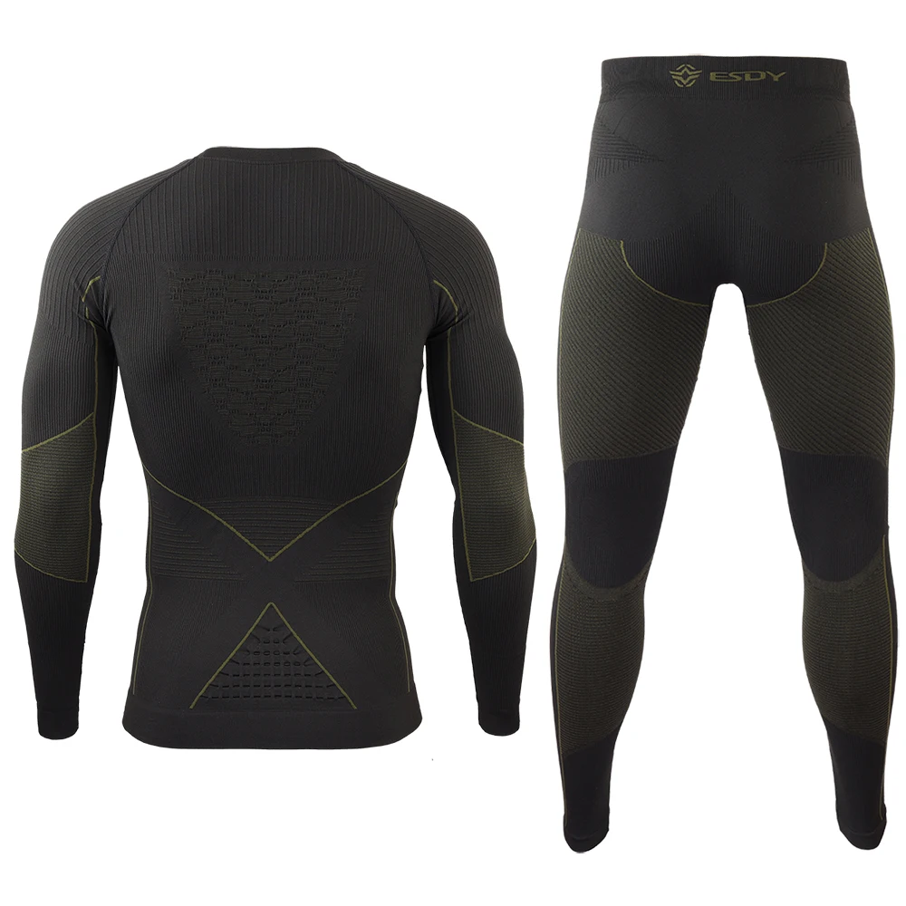 ESDY Outdoor Training Thermal Underwear Sports Fitness Clothes Functional Warm Inner Wear for Men