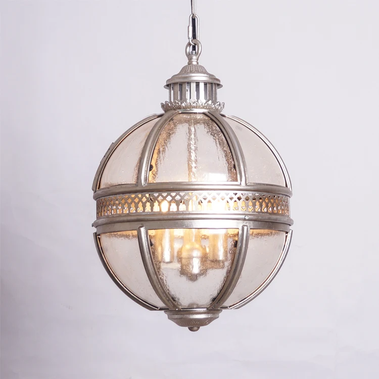 Pendant silver foil patterned chandelier at Victoria Hotel Pendant