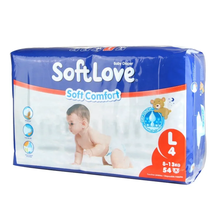 Softlove Couches de bebe jetables naturelles de vente chaude de taille L chouchoutant