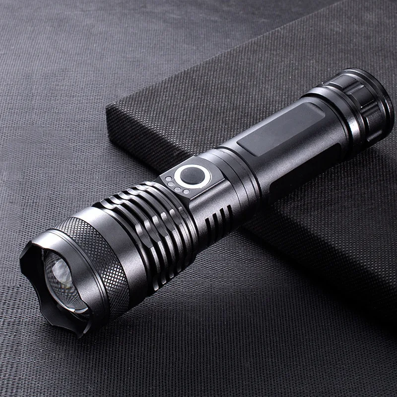 UniqueFire T31 super bright xhp50 zoomable USB-C Rechargeable Battery Capacity Display Telescopic zoom LED Flashlight Torch