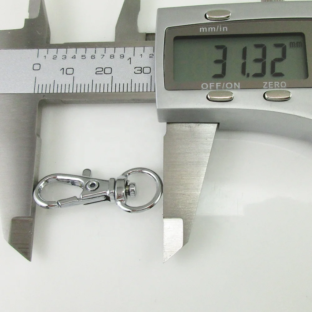 Small Chromium Plated Metal Keyring Lobster Clasp Swivel Snap Hook