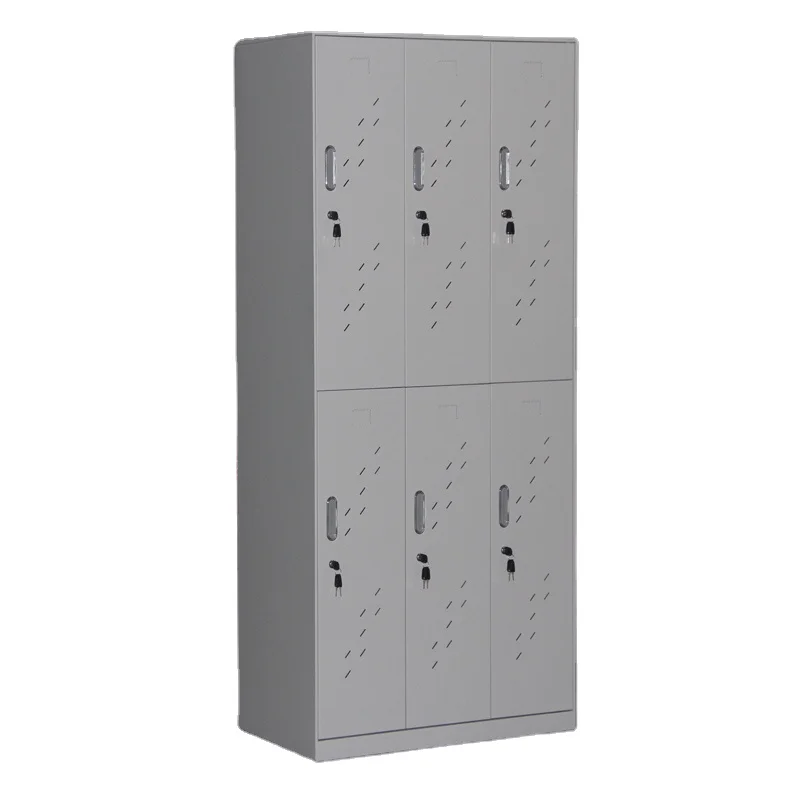 Galvanized Steel Wardrobe 6 Door Student Locker for College Dormitory