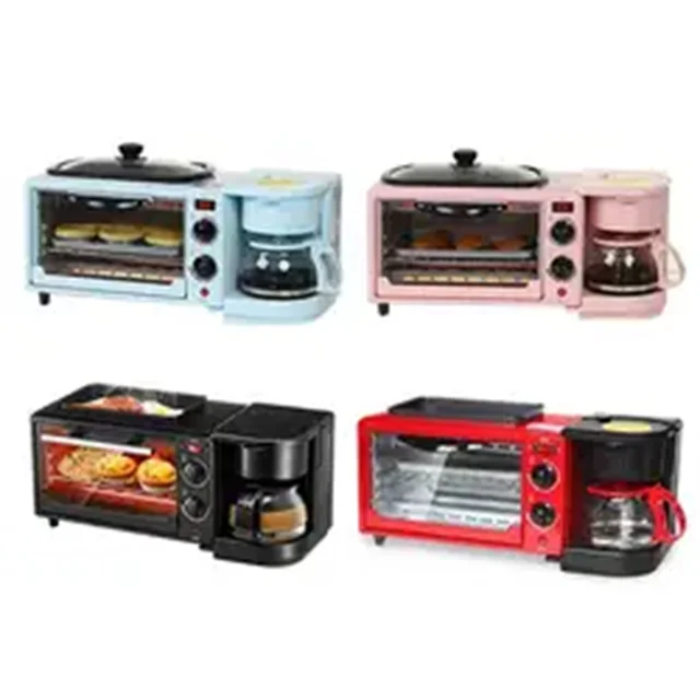 3 in 1 Multifunction Breakfast Maker Set Machine Sandwich Toaster Electric Oven Coffee Maker Multifunction Mini Bread