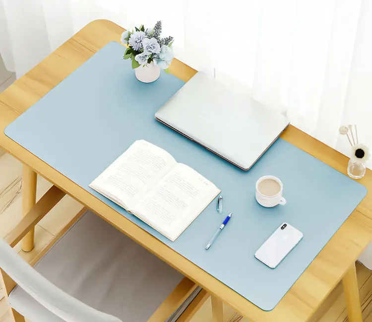 Custom deskmat Any Size Double-sided waterproof PU leather computer desk mat mouse