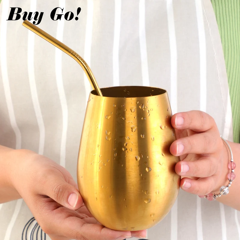 500ml Custom Logo Golden 304 Stainless Steel Tumbler Drinking Cup Beer Mug