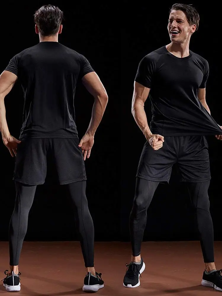 Мужская спортивная футболка для бега с принтом на заказ, черные футболки из сетчатой ткани
