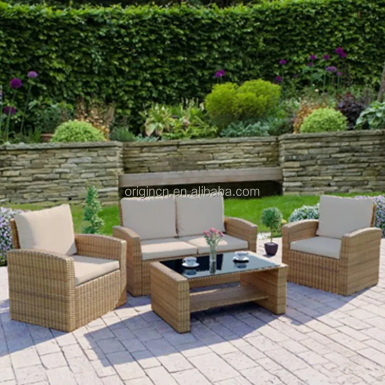 Garden furniture 4 pieces KD design space save  rattan outdoor sofa set