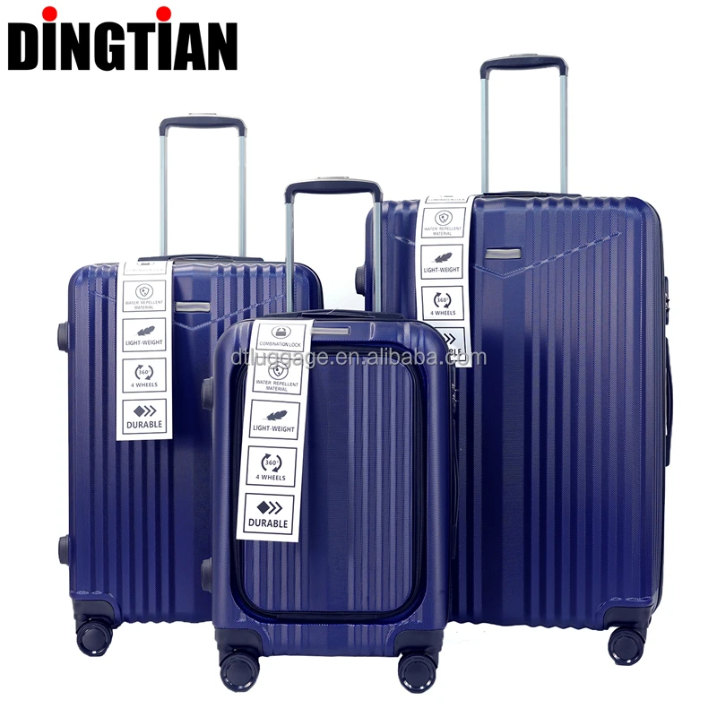 20 inch ABS Laptop Front Open Design  Luggage Sets ABS Travel Suitcase Sets Factory Wholesale Trolley Carry-on for Trip