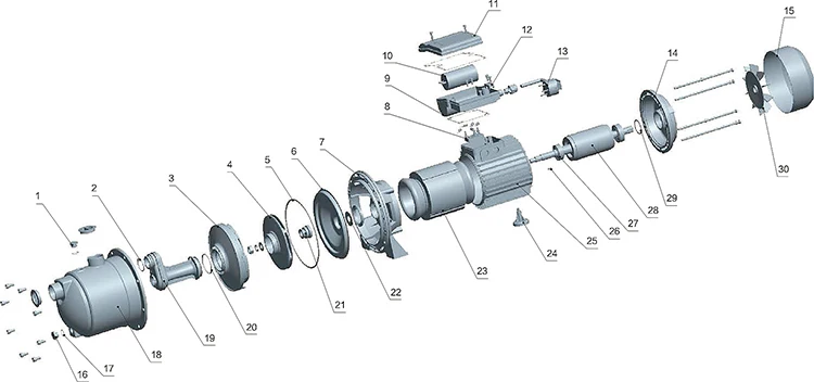 0.3 hp - 1.5 hp High Efficient Surface Pump Draw Water Dewatering Electric Pump BP-201