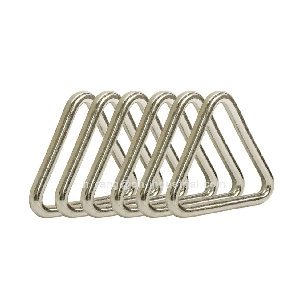 Factory SS304 SS316 Seamless Metal Triangular Loops Delta Triangle Ring Buckle Stainless Steel Welded V-Shaped Ring