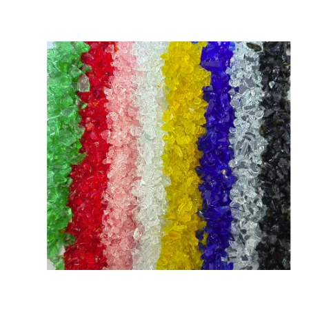 wholesale color broken glass chips crushed glass red crushed grain stone beads for Decorative crafts