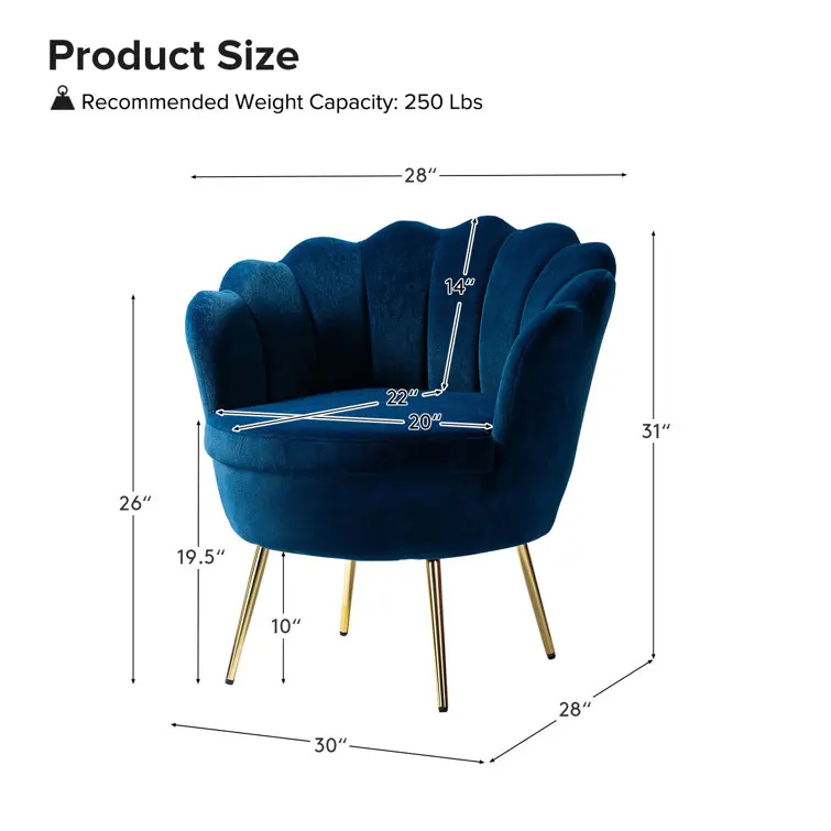Hot Selling High Quality Nice Price Velvet Leisure Recliner Chair Armchair for Living Room