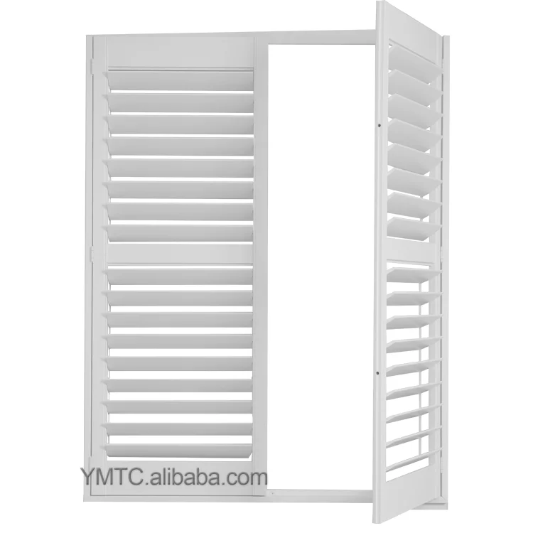 Luxury Home Decor Plantation Shutters Sound Proof Fire Rated Pvc Plastic Horizontal Ventilation Sliding Shutter Doors