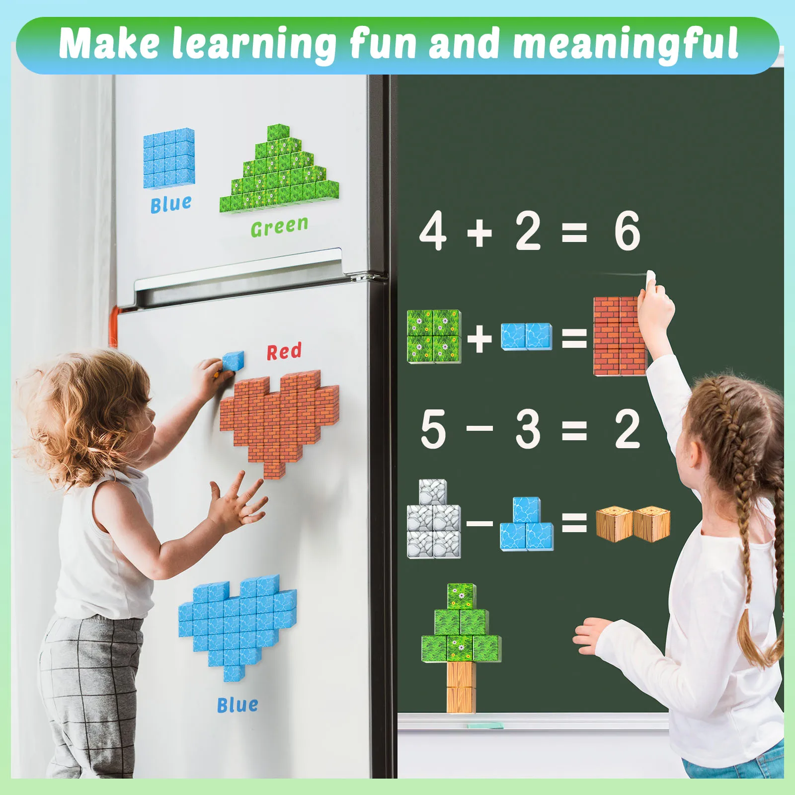 157pcs Pixel Model Cube Creative DIY Toys For Children Educational Toy Magnetic Building Blocks Birthday presents Christmas gift
