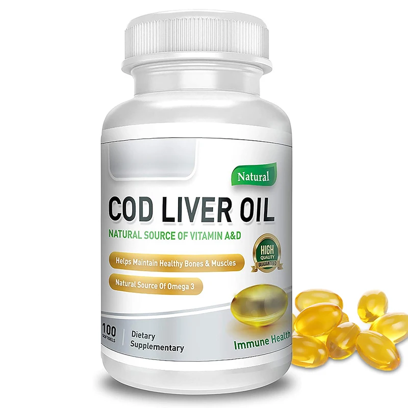 Halal Concentrated Fermented Cod Liver Oil Soft 1000mg 360 Capsules Supplement In Bulk Manufacturers