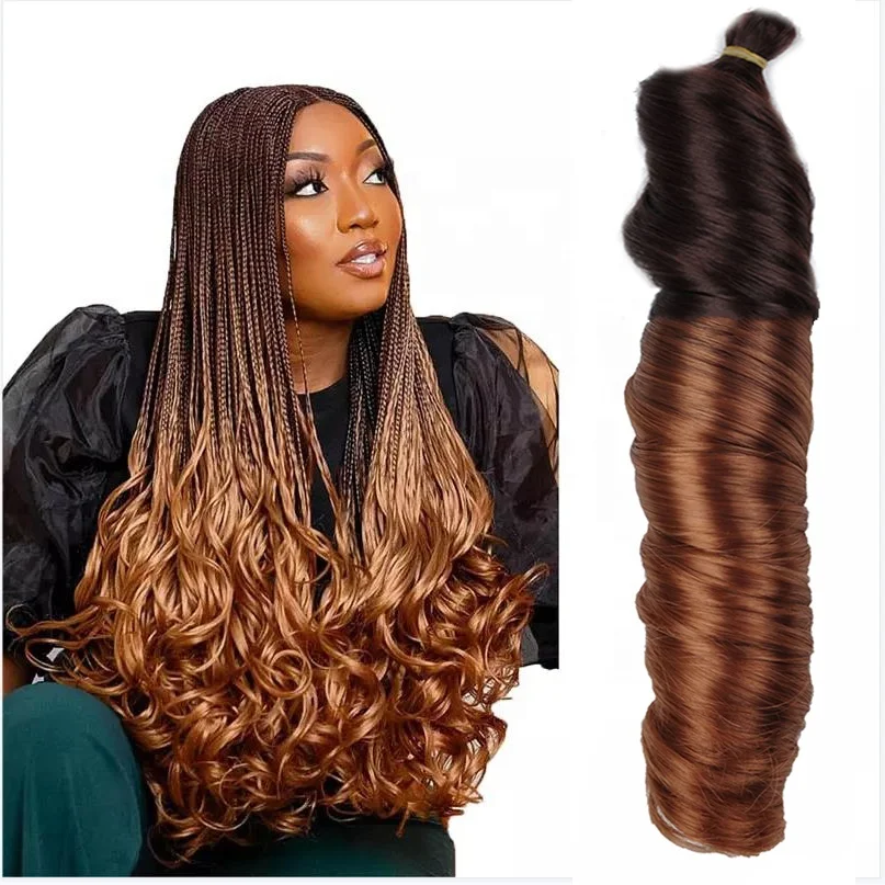 150g 14inch 18inch 24inch Display Loose Wave French Curls Pony Silky Spiral Curl Synthetic Hair Extension Curly Braiding Hair