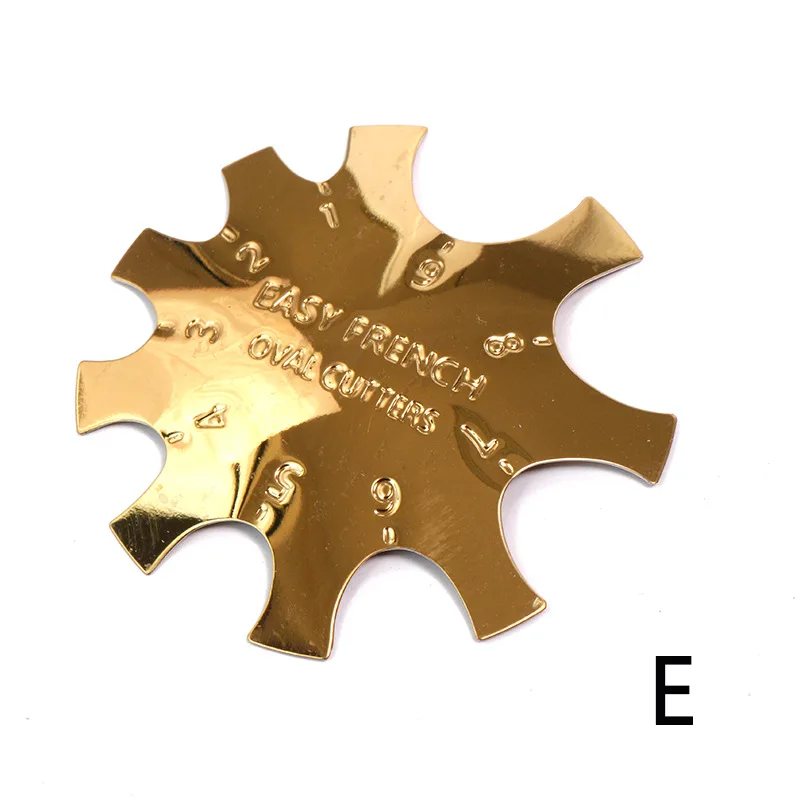 6 Types French Smile Line Cutter Tools Gold Stainless Steel Nail Manicure Edge Trimmer Templates For DIY Acrylic Nail Art