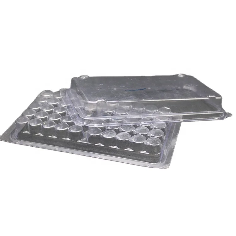 Small round Button Packaging Box Clamshell Blister Plastic with Stamping Embossing & Varnishing Made from Recycled Materials