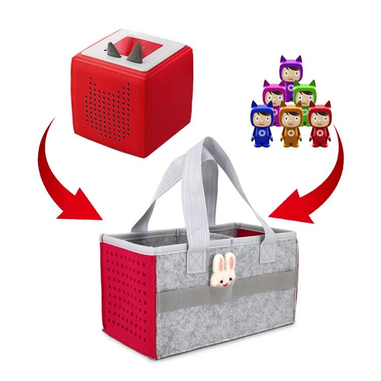 New Product Carrying Case Travel Felt Bag Compatible With Toniebox Starter Set Audio Storage Basket