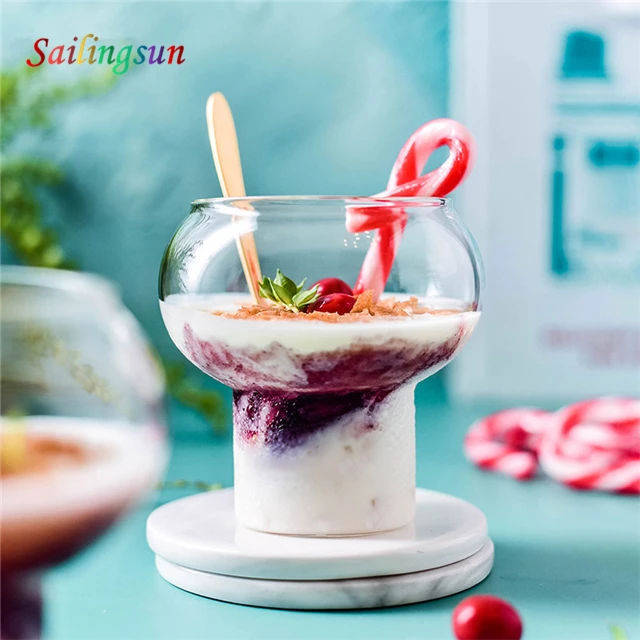 Dishwasher safe funny gourd design frozen glass iced juice beverage coffee cup