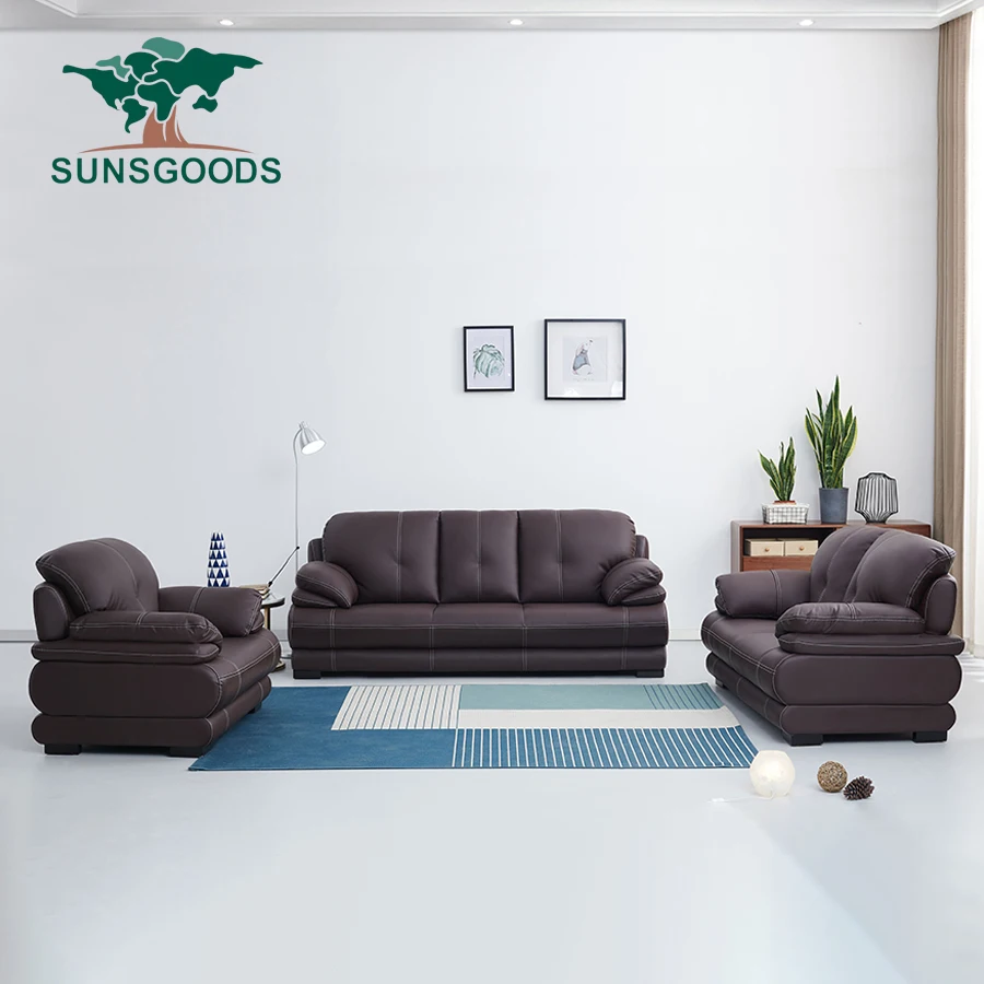 Modern Style Design Corner Couch Sofa Customized color leather  living room Furniture Three Seat sofa set