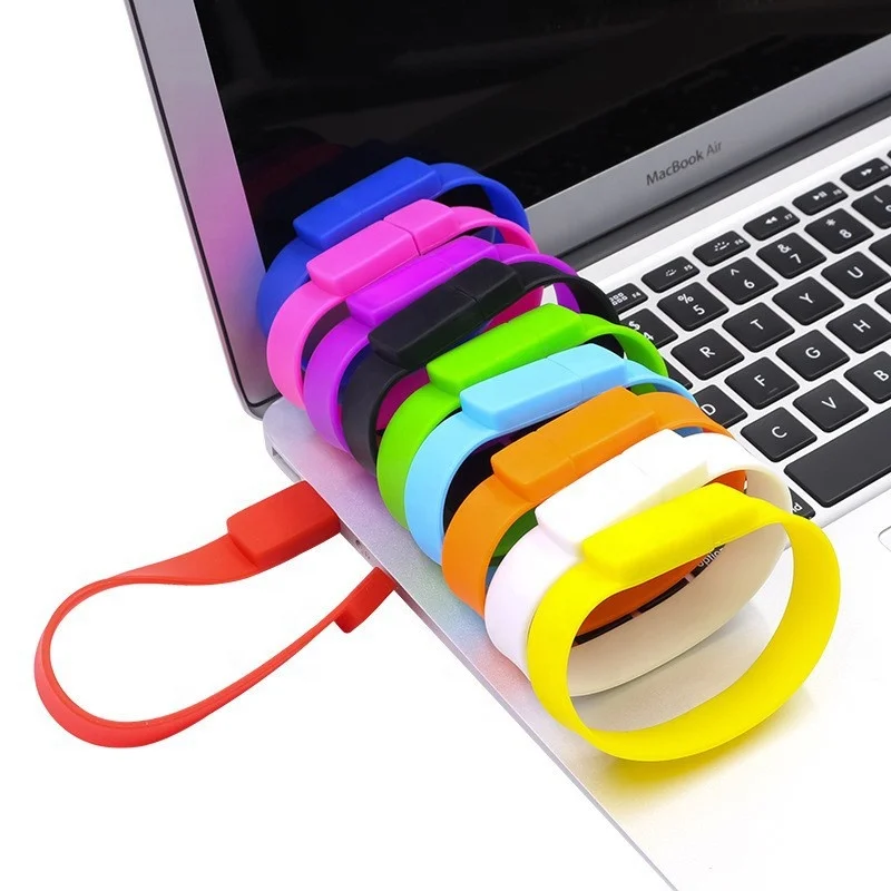 Promotional Custom Logo Silicon Bracelet USB Flash Drives 1GB 2GB 4GB 8GB 16GB 32GB 64GB 128GB 256GB wristband disk 2.0 3.0